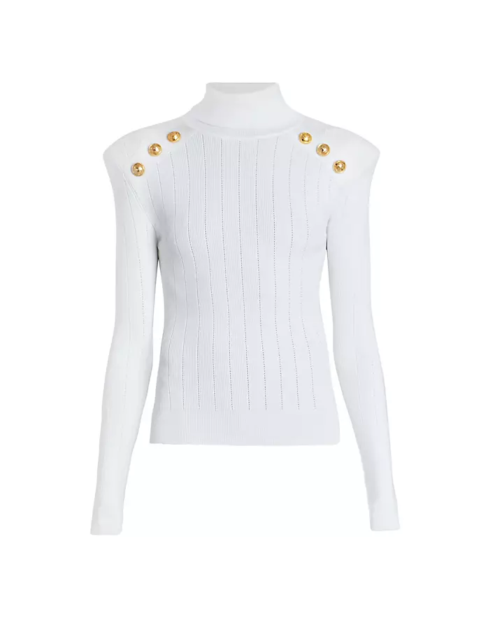 

Свитер с воротником на пуговицах Balmain, белый