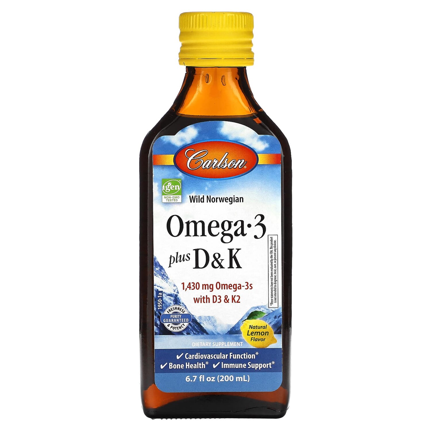 

Omega 3 Plus D & K, натуральный лимон, 1430 мг, 200 мл (6,7 жидк. Унции), Carlson