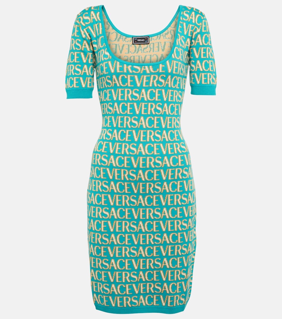 

Мини-платье Versace Allover с интарсией VERSACE, разноцветный