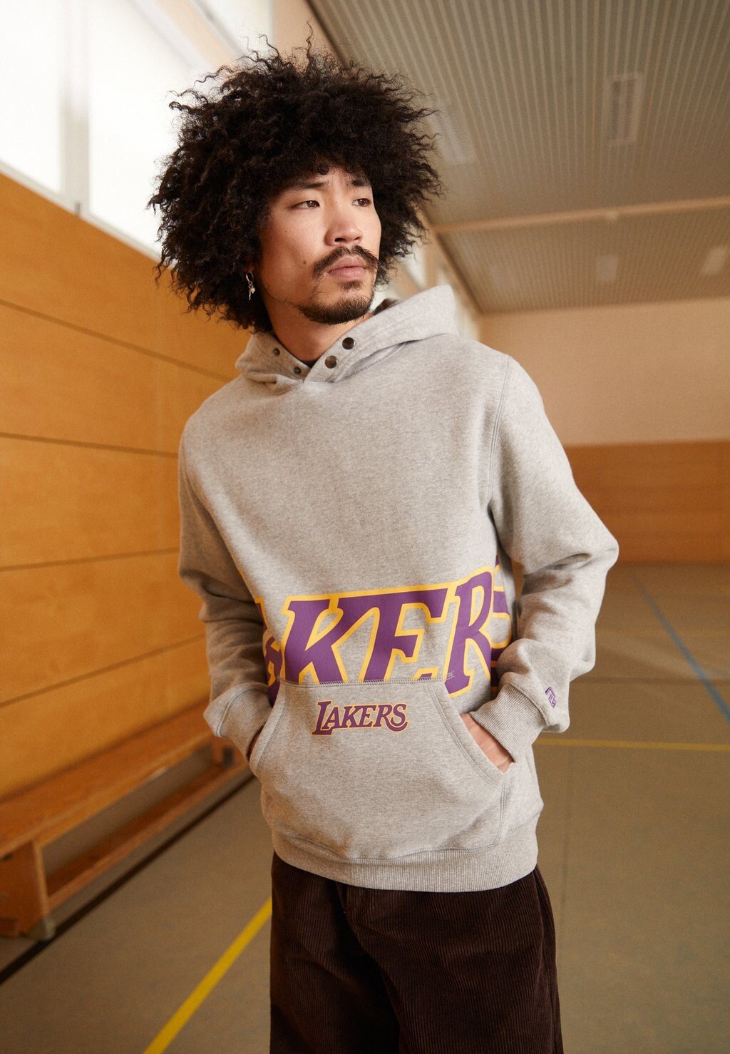 

Team Nba Los Angeles Lakers Oversized Hoody New Era, цвет heather gray