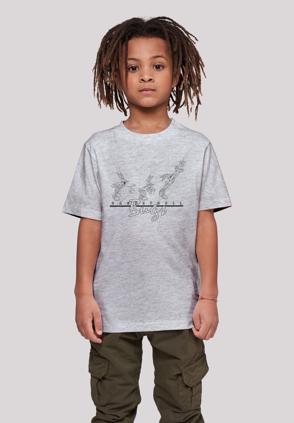 

Футболка с принтом Looney Tunes Bugs F4NT4STIC, цвет heather grey
