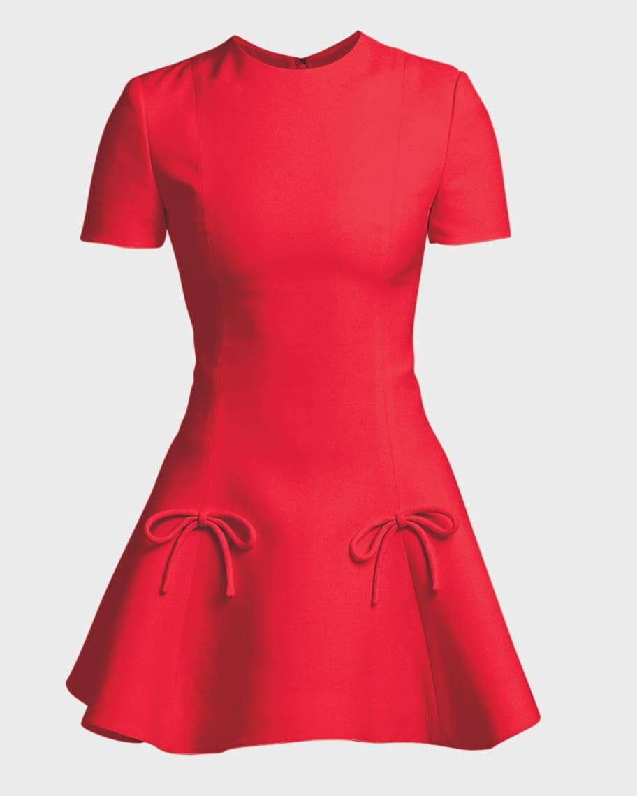 

Мини-платье из крепа Couture с бантом и аппликацией Valentino Garavani
