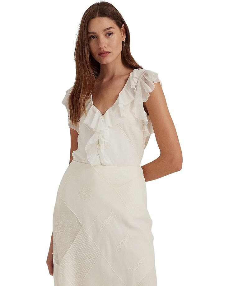 

Блуза LAUREN Ralph Lauren Patchwork Tulle & Gauze, кремовый
