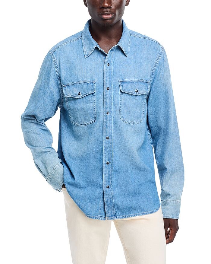 

Рубашка Madewell Denim Western Easy в цвете Einsgrove Wash, синий