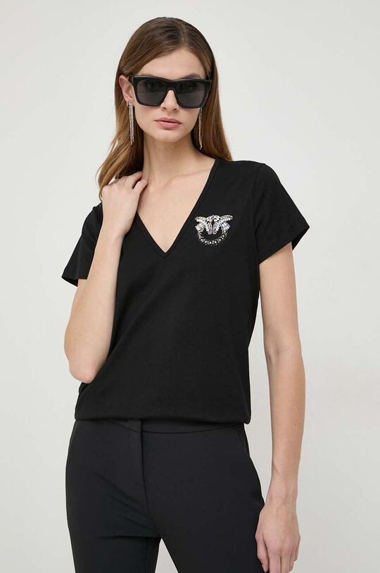 

Хлопковая футболка Pinko, черный