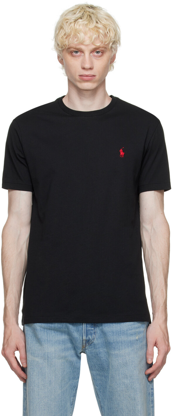 

Черная футболка с вышивкой Polo Ralph Lauren