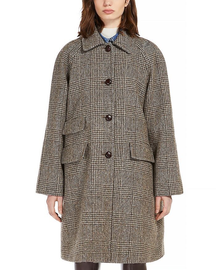 

Пальто в клетку Weekend Max Mara Pitone, коричневый