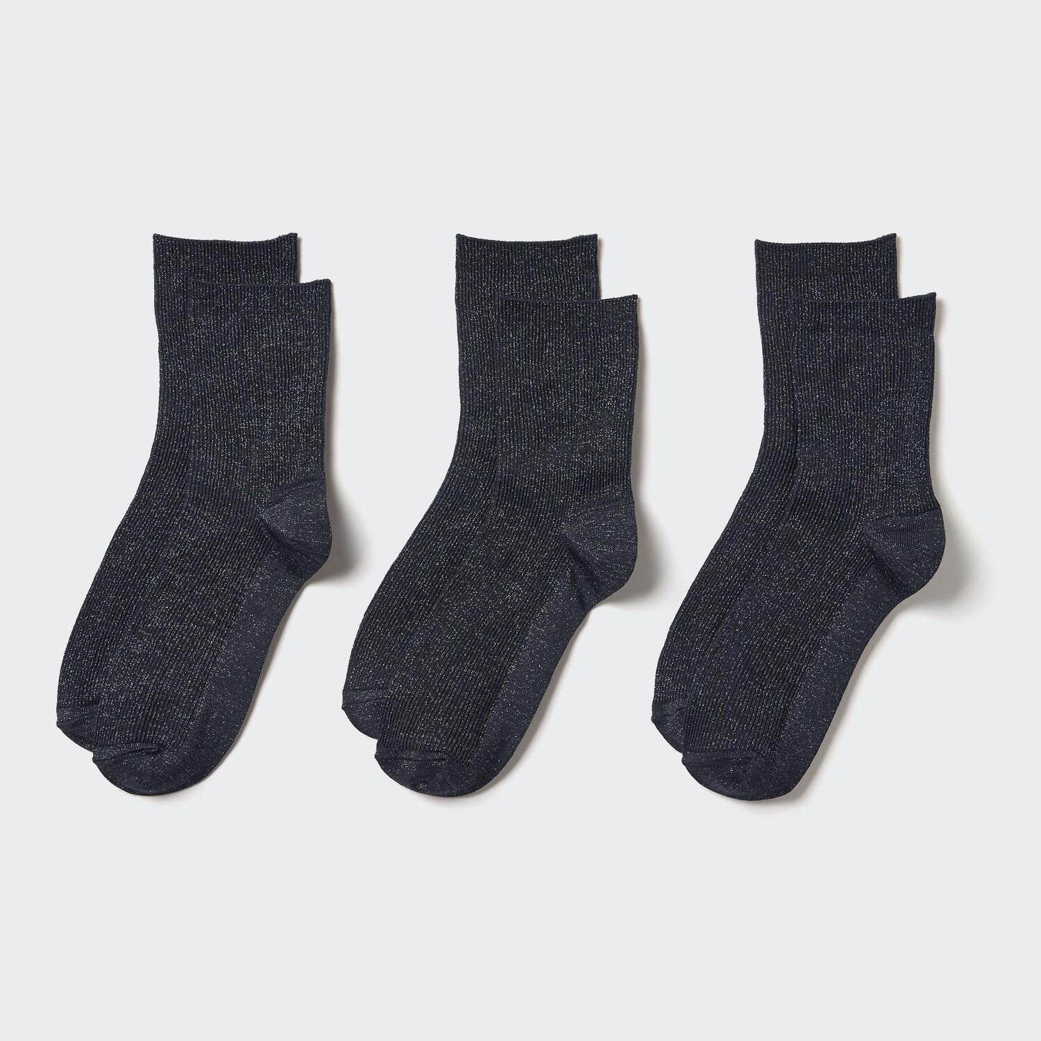 

Носки (Crew Glitter, 3 пары) UNIQLO, черный