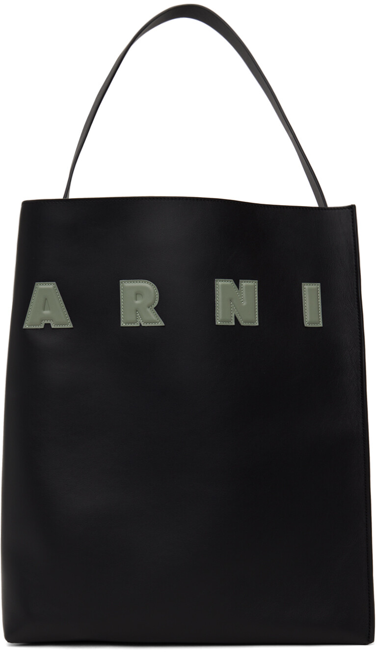 

Черная сумка-тоут Museo Marni, цвет Black/Steppe