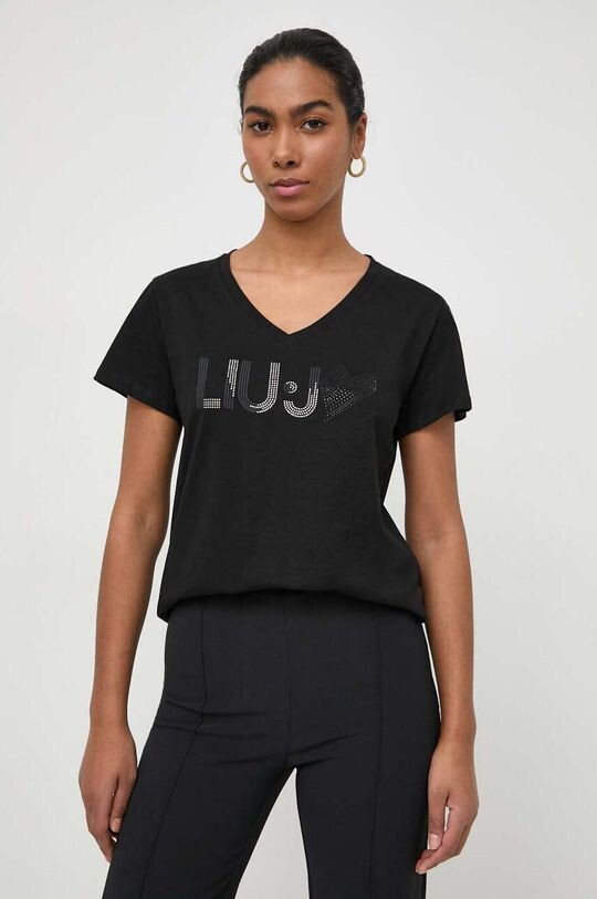 

Хлопковая футболка Liu Jo, черный