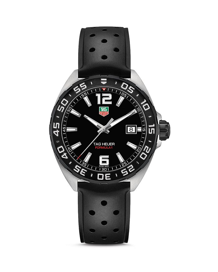 Мужские кварцевые часы Formula 1 с черным каучуком, 41 мм TAG Heuer