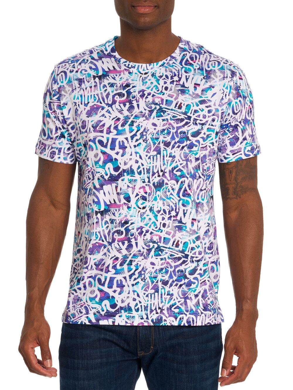 

Футболка с рисунком граффити Robert Graham, разноцветный