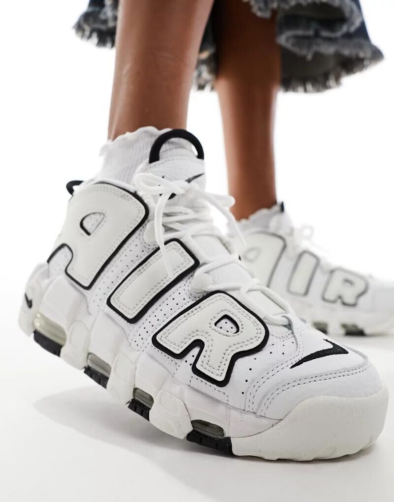 

Бело-черные кроссовки Nike Air Uptempo, Серый