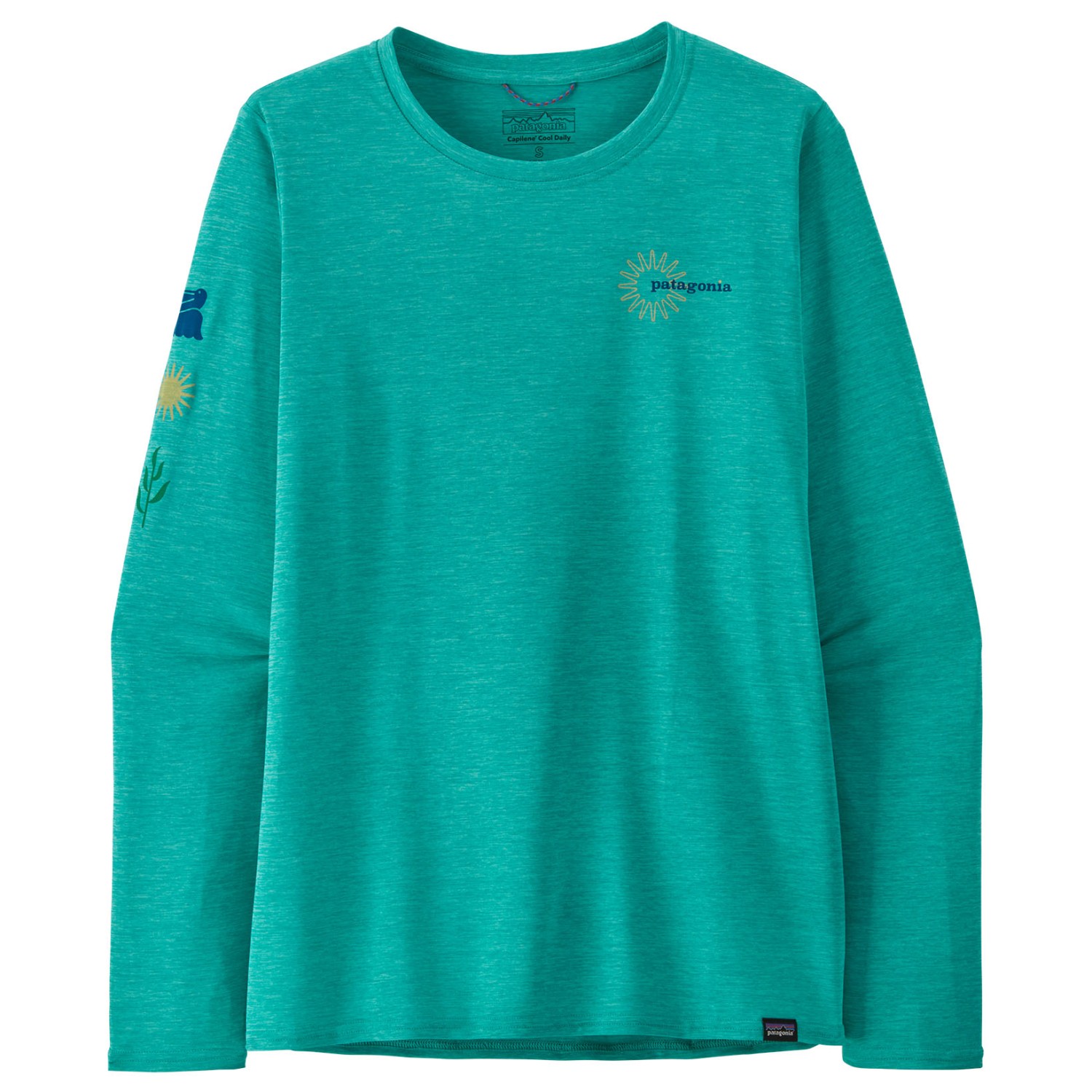 Лонгслив Patagonia Women's L/S Cap Cool Daily Graphic Shirt Waters, цвет Channel Islands/Subtidal Blue X Dye
