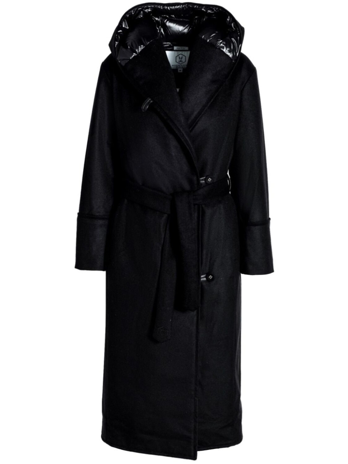 

Norwegian Wool пальто с запахом и капюшоном, черный