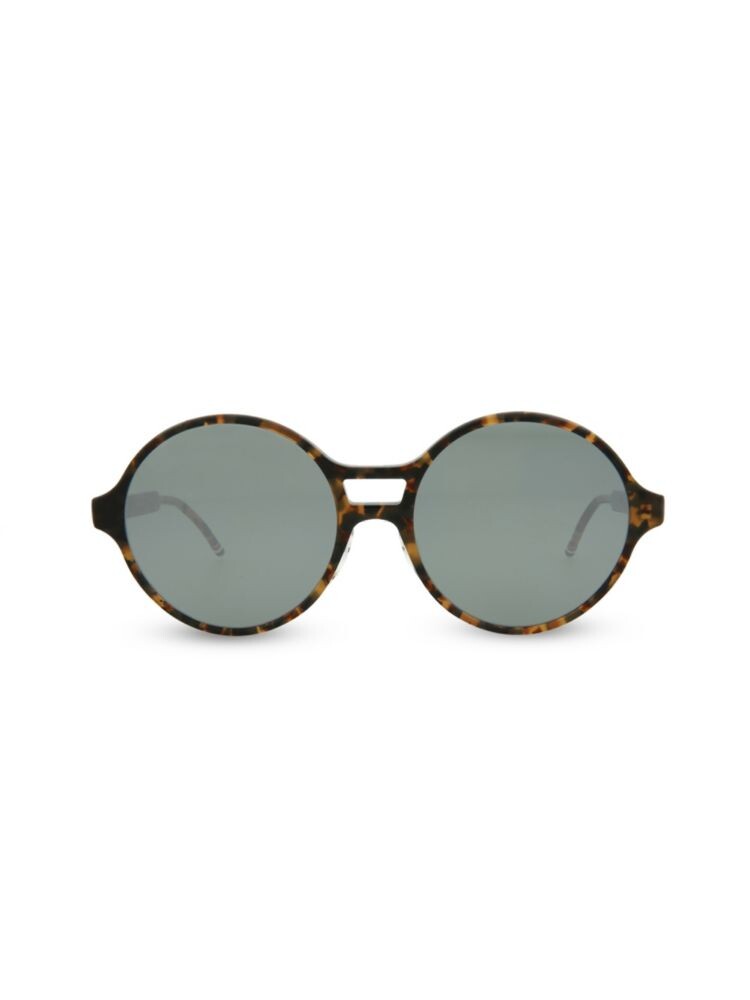 

Круглые солнцезащитные очки в стиле ретро 63MM Thom Browne, цвет Tortoise