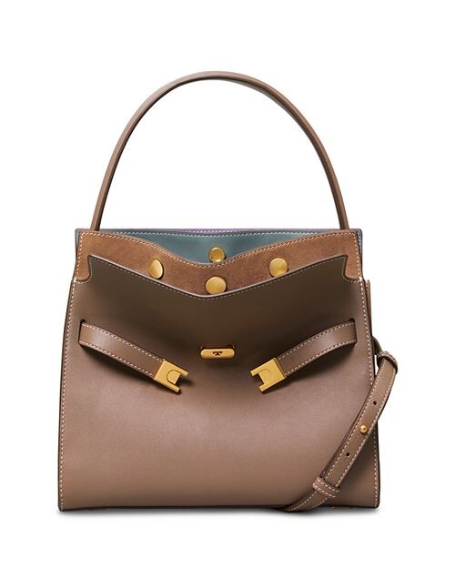 

Маленькая двойная сумка Lee Radziwill Tory Burch, цвет Brown