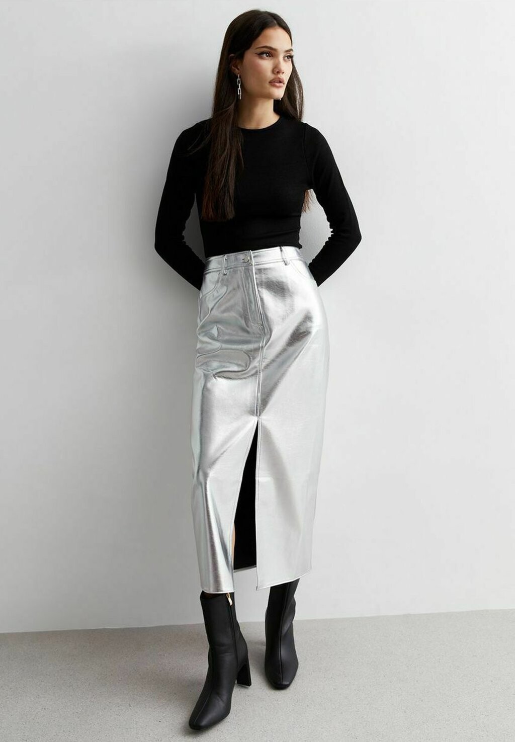 

Юбка-карандаш MIDAXI New Look, цвет silver