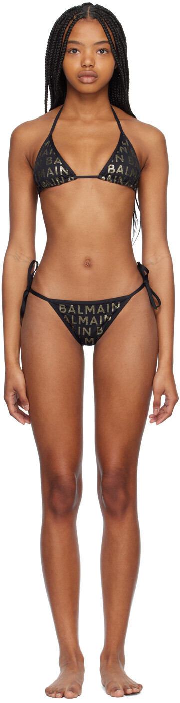

Черное бикини с блестками Balmain