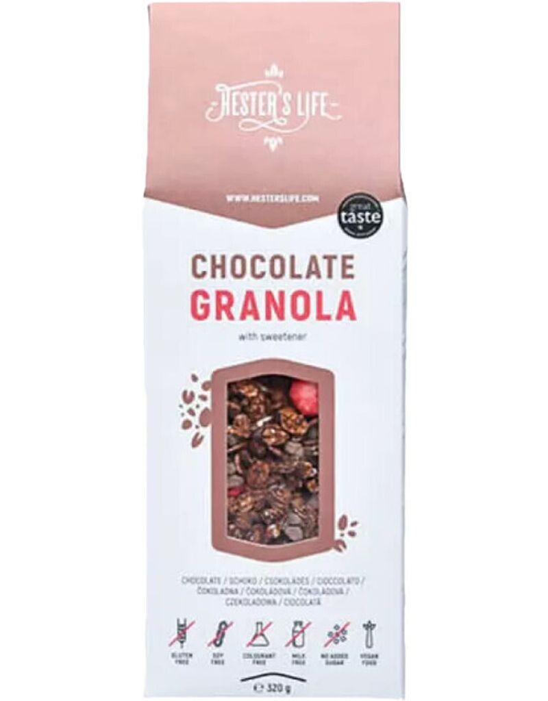 

Hester's Life Extra Granola 320 г Шоколад / Мюсли и пюре / Хрустящие мюсли из натуральных ингредиентов Hester´S Life