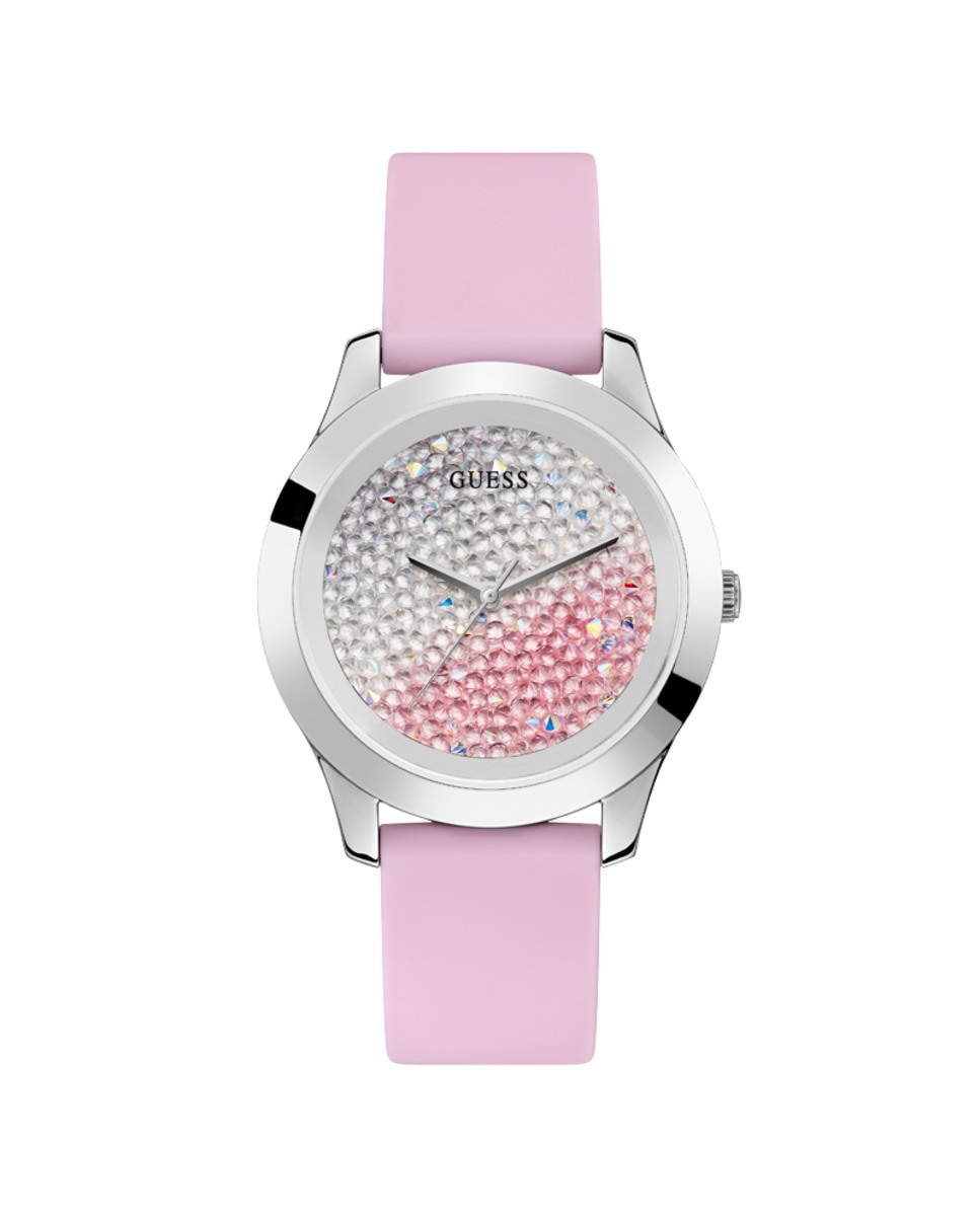 Женские часы Crush W1223L1 из силикона и розовым ремешком Guess, розовый