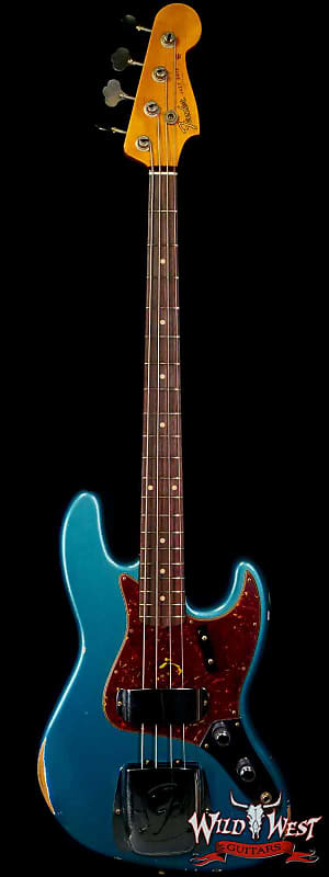 электрогитара fender custom shop caballo tono ligero relic aged shell pink 68815 Басс гитара Fender Custom Shop Limited Edition 60 J-Bass 1960 Jazz Bass Hand-Wound Pickups Relic Aged Ocean Turquoise