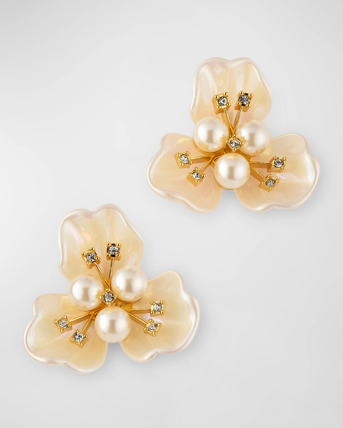 

Серьги с цветочными пуговицами Lele Sadoughi, цвет Pearl