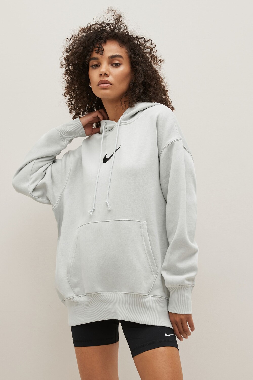 

Толстовка оверсайз миди с логотипом Swoosh Nike, белый
