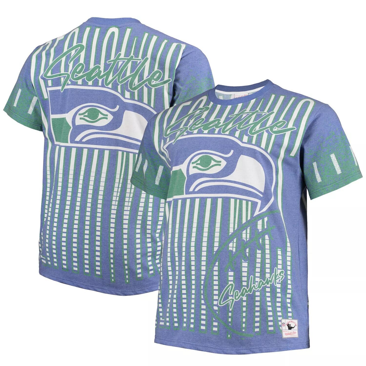 

Мужская футболка Mitchell & Ness Royal Seattle Seahawks Jumbotron Big & Tall