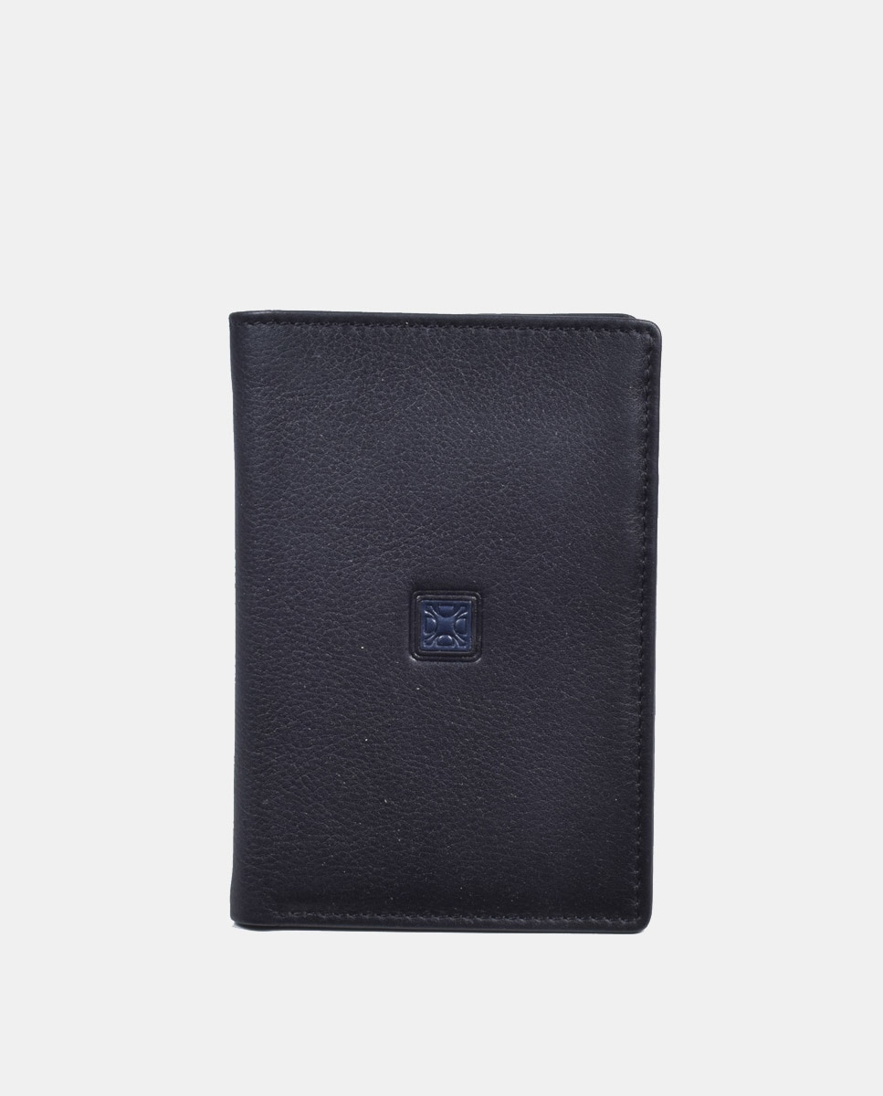 Вертикальный кошелек из черной кожи Olimpo, черный вертикальный черный кожаный кошелек с вкладышем и мешочком для монет olimpo черный