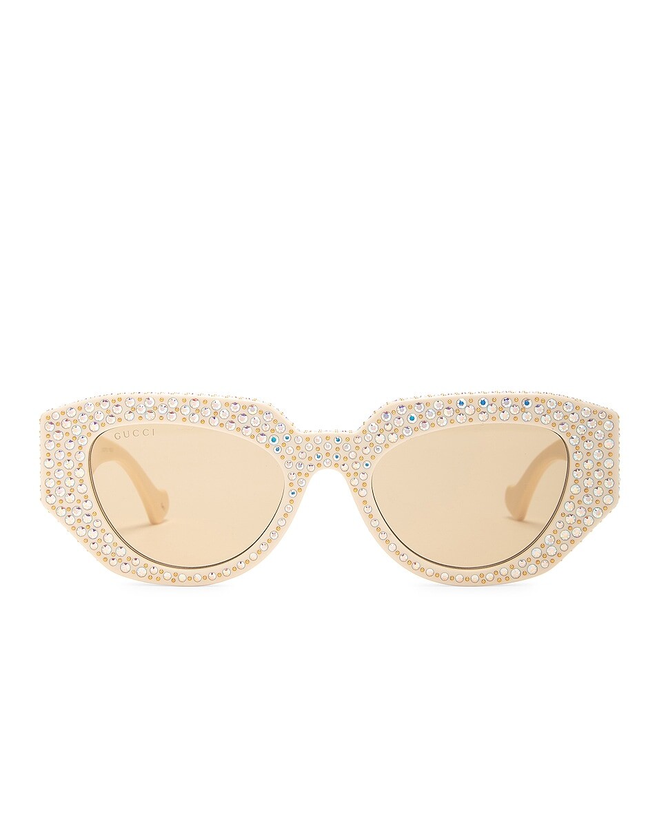 

Солнцезащитные очки Gucci Geometrical Directional, цвет Ivory & Brown