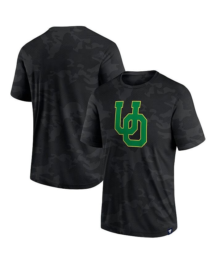 

Мужская черная футболка с камуфляжным логотипом и фирменным логотипом Oregon Ducks Fanatics, черный