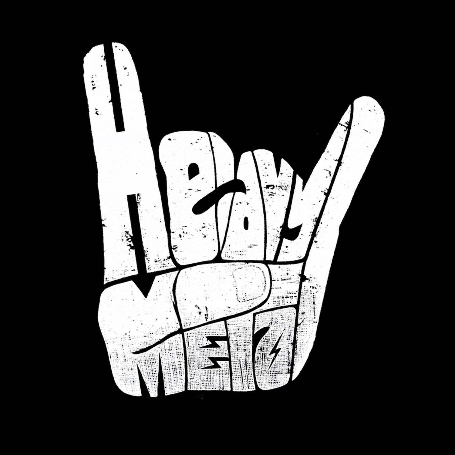 Heavy Metal — мужская футболка с длинным рукавом Word Art LA Pop Art
