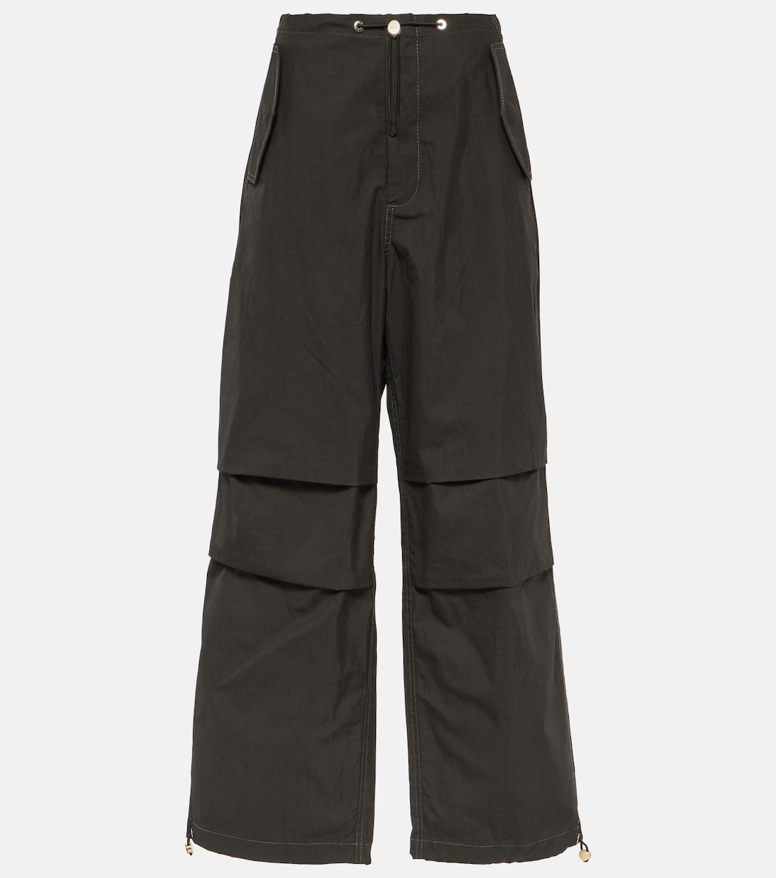 Широкие брюки из смесового хлопка Dion Lee, черный цена и фото