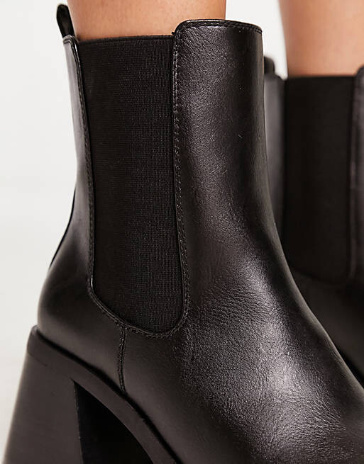 

Черные ботинки челси с квадратным носком Topshop Wide Fit, Черный