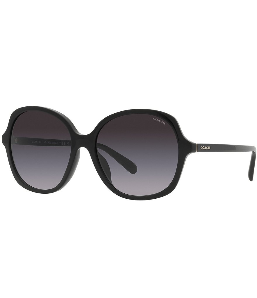цена Женские квадратные солнцезащитные очки COACH HC8360U 57 мм, черный