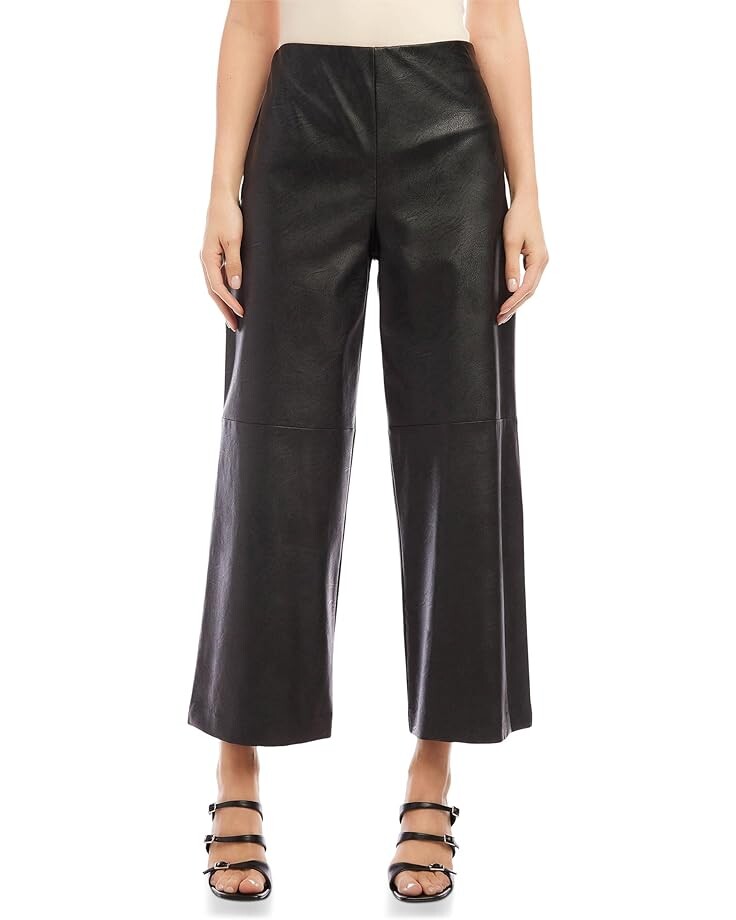 

Брюки Karen Kane Cropped Faux Leather, черный
