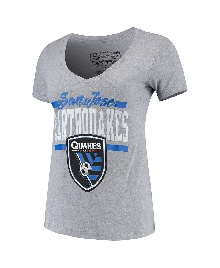 

Женская серая футболка с рисунком San Jose Earthquakes MVP Bar Mitchell & Ness, серый