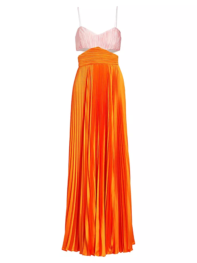 orange rose Плиссированное платье Elodie с вырезами Amur, цвет rose orange