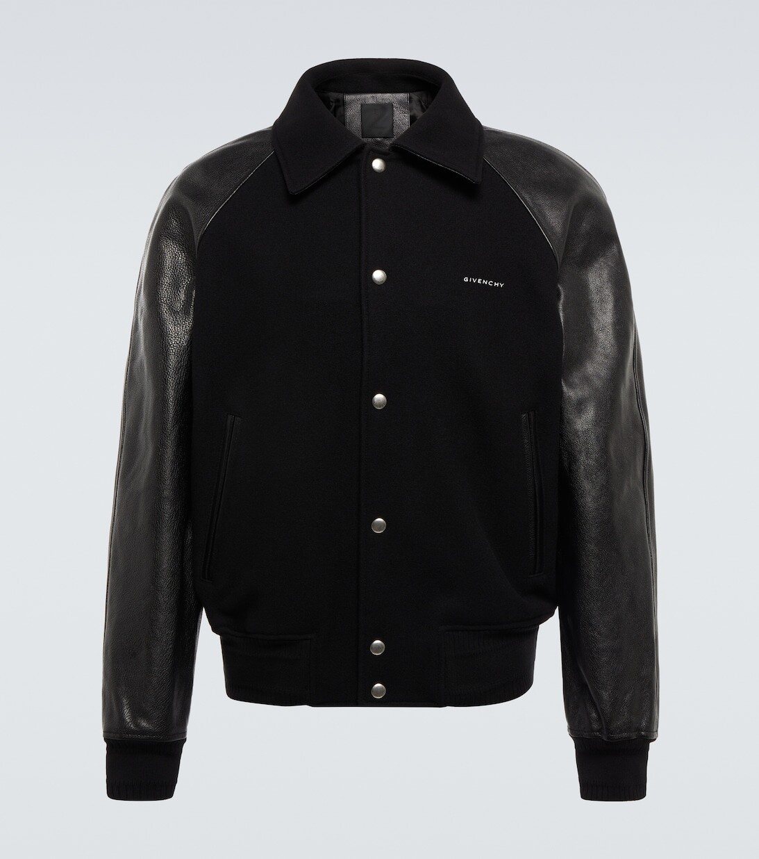 

Университетская куртка из смесовой шерсти и кожи Givenchy, черный