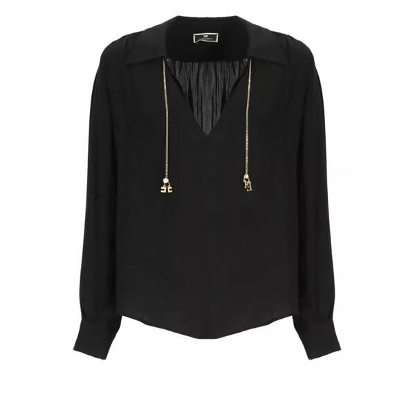 

Футболка viscose shirt Elisabetta Franchi, черный