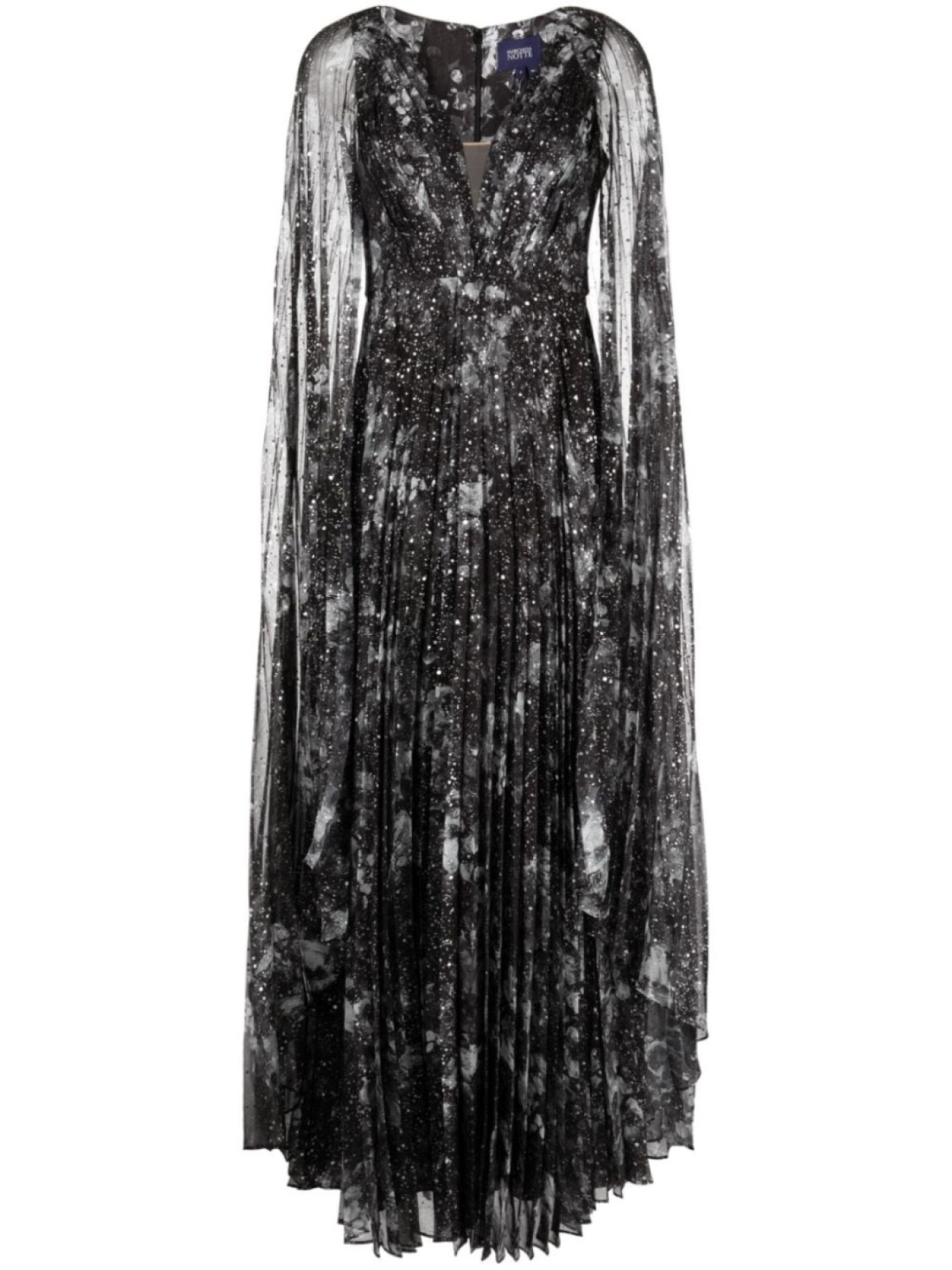 

Marchesa Notte платье Foiled Garden, черный