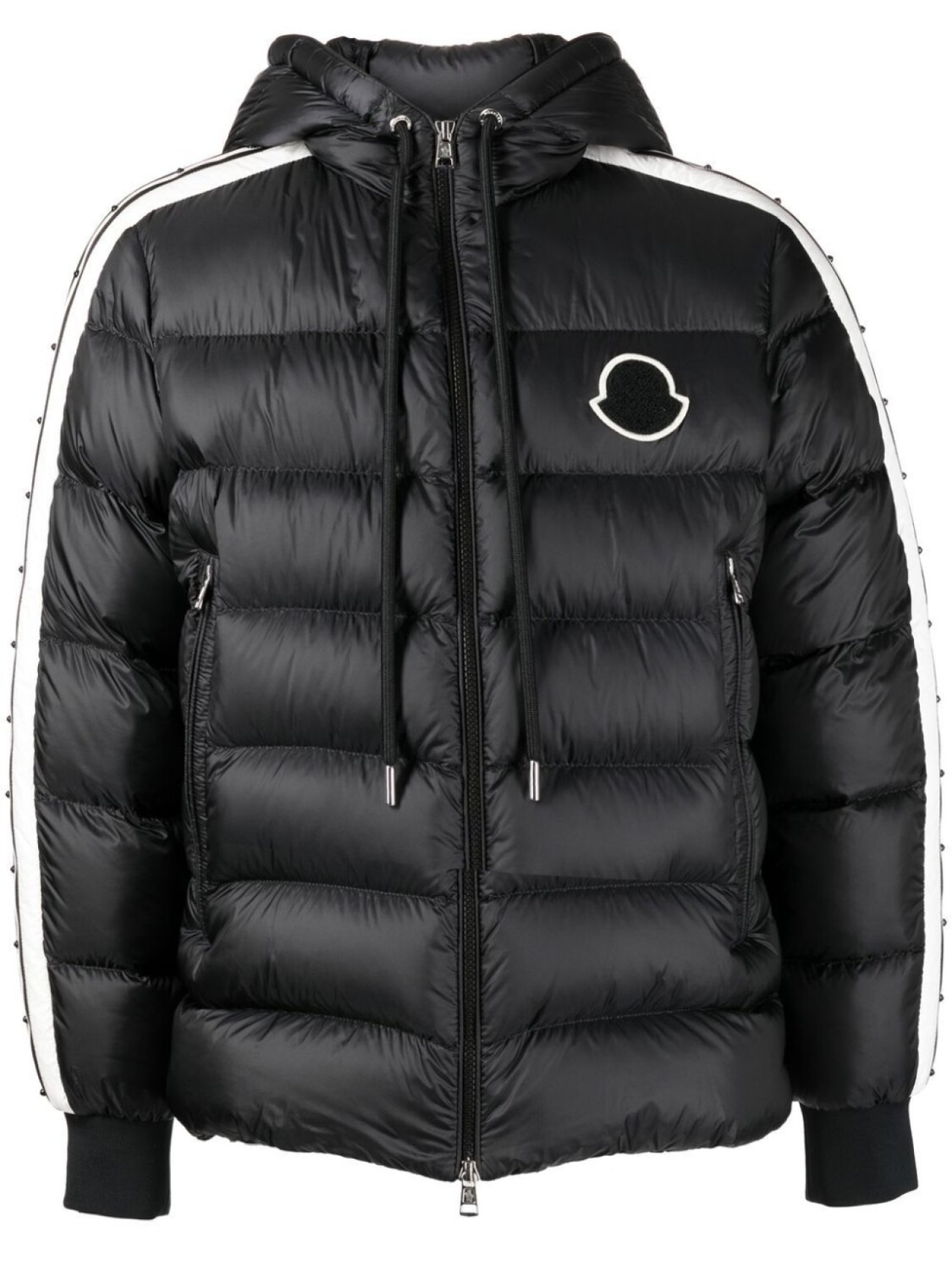 

Moncler пуховик с полосками, черный