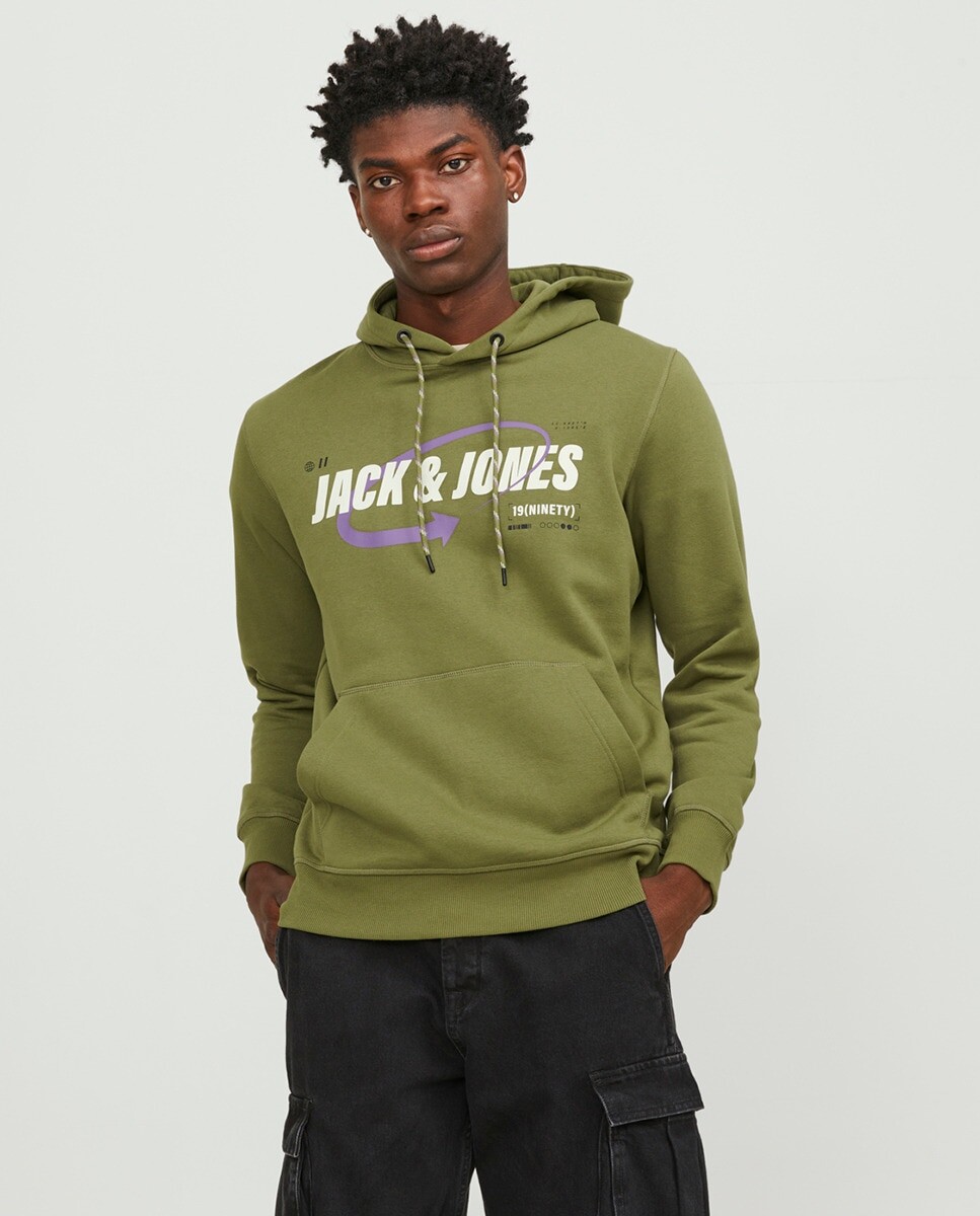 

Мужская толстовка с капюшоном Jack & Jones, военно-зеленый