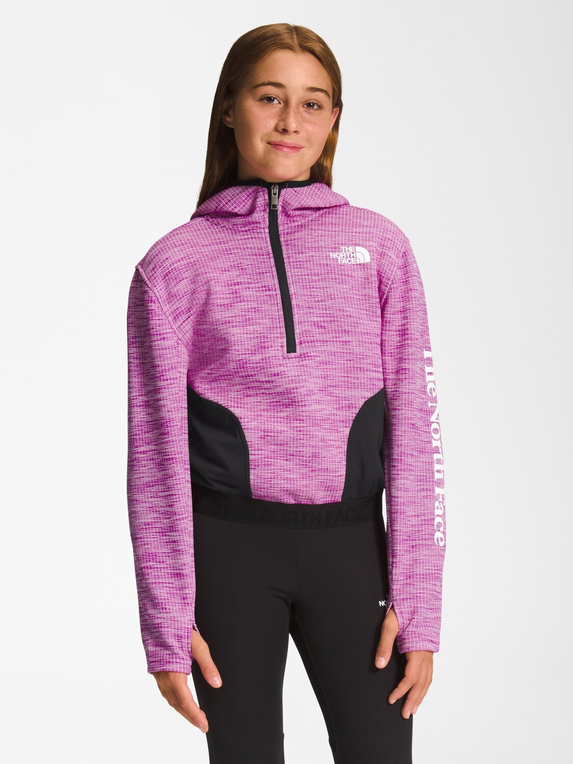 

Флисовый топ с молнией до половины - для девочек The North Face, фиолетовый
