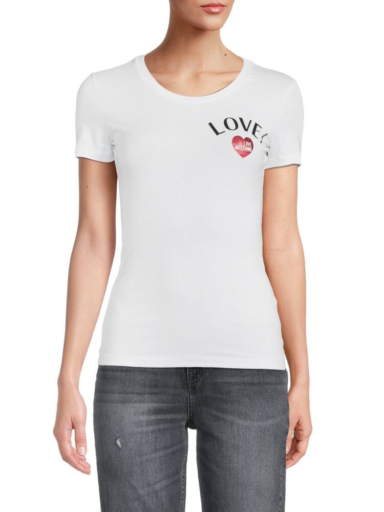

Футболка с логотипом Love Love Moschino, цвет Optical White