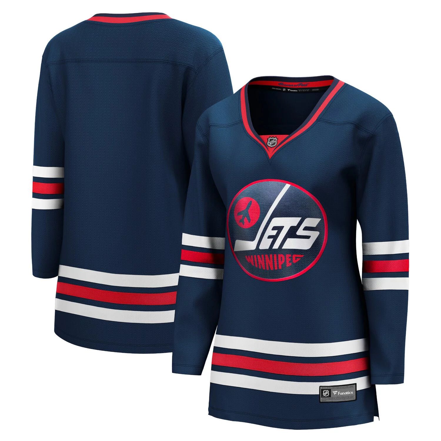 Женская футболка Fanatics Branded Navy Winnipeg Jets 2021/22 Alternate Premier Breakaway Player Fanatics
