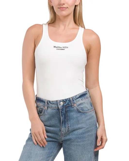 

Боди без рукавов с графическим топом на бретелях Le Lis, белый