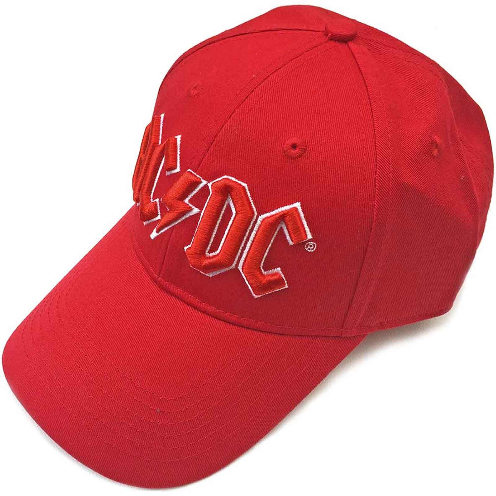 Бейсбольная кепка с логотипом на ремешке на спине напряжения Band AC/DC, красный бейсболка shu тёмно серая