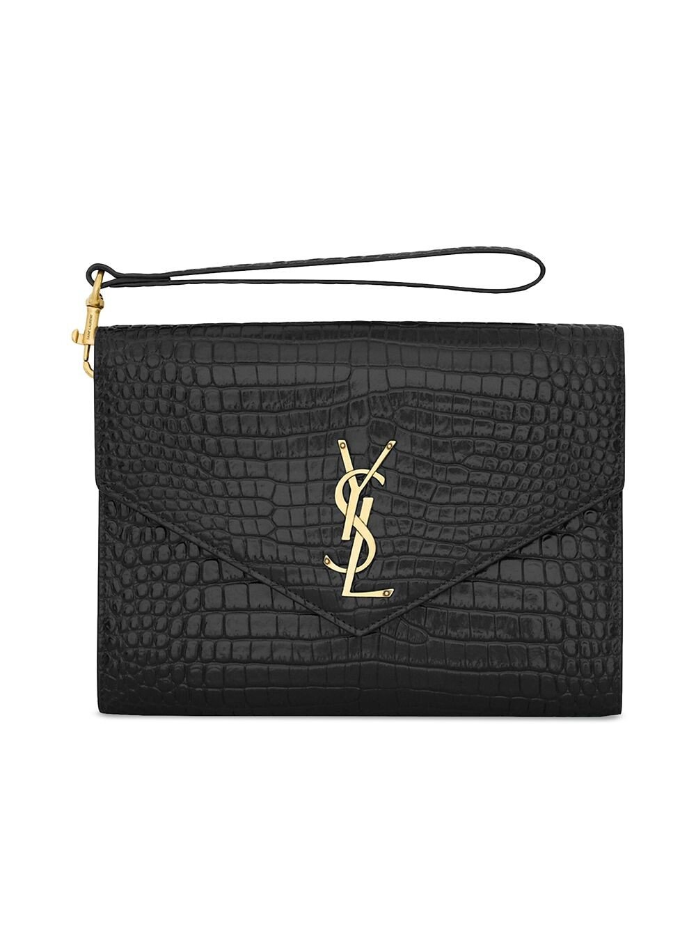 

Клатч Cassandre Saint Laurent с клапаном из блестящей кожи с тиснением под крокодила Saint Laurent